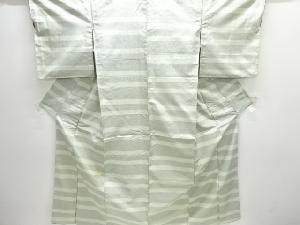 アンティーク　横段模様織り出し十日町紬着物